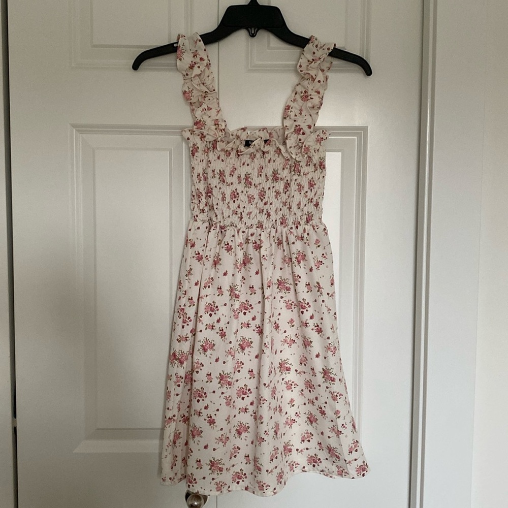 Pink Floral Mini Dress